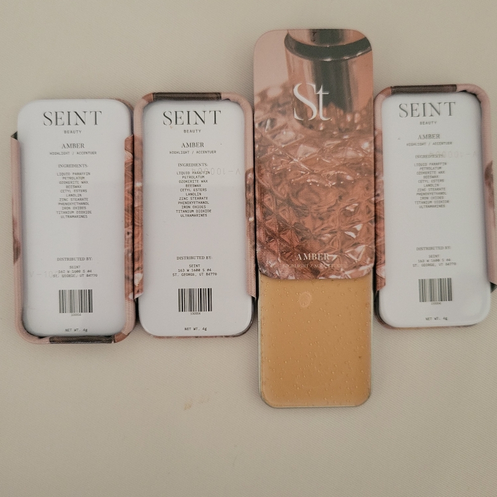 <New> Seint Amber Highlight Foundation - Shade Amber - Set Of 4